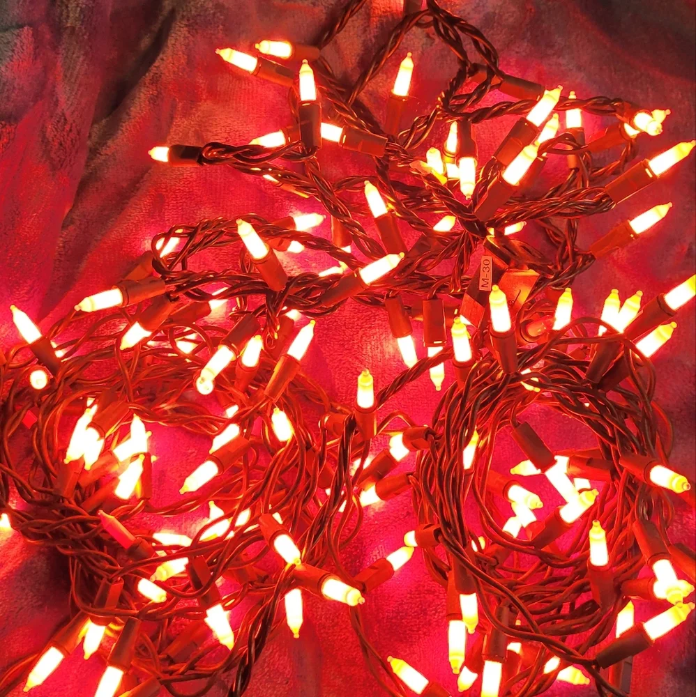 Halloween string lights 5 stands orange